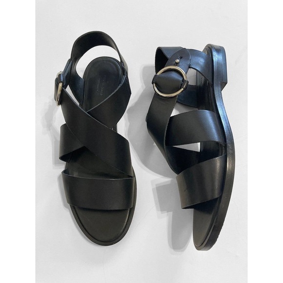 rag & bone Shoes - Rag & Bone Black Leather Women’s Sandals Size 38 Flat Heel Strappy Open Toe $395